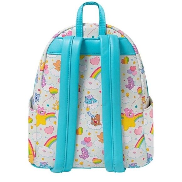 Loungefly Care Bears Mini Backpack 40th Anniversary All Over Pattern Bag - Picture 10 of 11